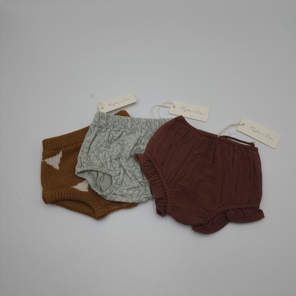 Rylee + Cru Bundle of Three Bloomers Flutter Knit Essential Size 0-3 Months